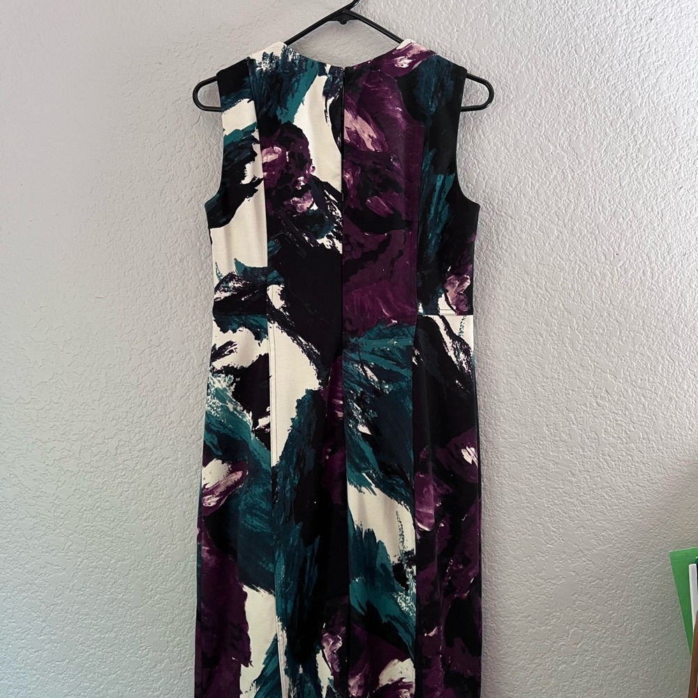 CALVIN KLEIN Women’s Dress Purple Floral Sleeveless Knee Length Sheath Sz M/P - Picture 3 of 9